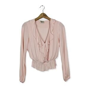 Show Me Your MuMu Pink Speckle Dots Brewster Top Size XS